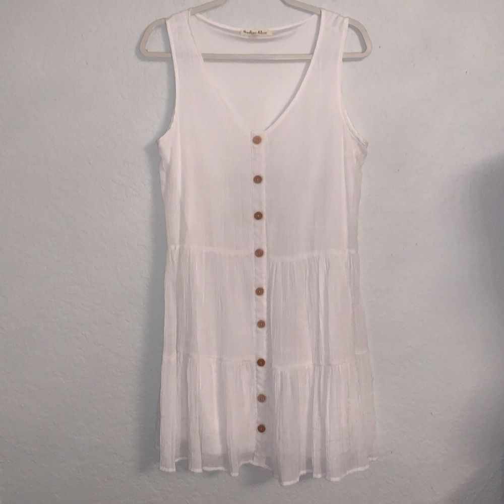 Indigo Rose White Cotton Blend Sleeveless Mini Dress Size M
